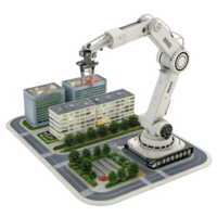 robotic arm operates in modern industrial setting, showcasing advanced technology and automation png