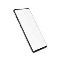 sleek smartphone with large, blank screen, showcasing modern technology and minimalistic design. png