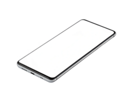 A sleek smartphone with large, blank screen, showcasing modern technology and minimalistic design png