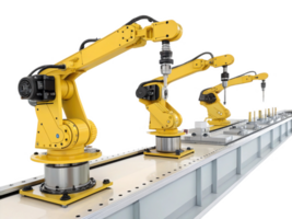 Industrial robotic arms are used in manufacturing for precision tasks, showcasing blend of food, technology, and automation png