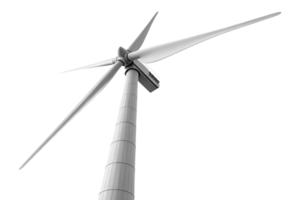 towering wind turbine stands against clear sky, showcasing its large blades and modern design, symbolizing renewable energy png