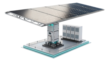 Innovative solar panel system with advanced technology and energy storage, showcasing sustainability and modern design png