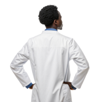 confident healthcare professional in white lab coat stands with arms akimbo, embodying spirit of biotechnology and innovation in medicine png