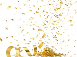 Golden confetti swirls in air creating joyful celebration atmosphere filled with excitement and cheer png