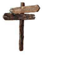 rustique en bois poteau indicateur avec Vide directionnel flèches sur isolé Contexte pour Voyage et directionnel orientation concept png