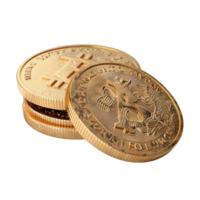 Gold Coins Stacked on Top of Each Other with Intricate Details and Designs Displaying Wealth and Prosperity in Isolation png