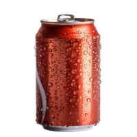 Close-Up of a Cold Metallic Can with Water Droplets on Surface, Isolated Against a Transparent Background png