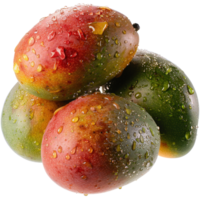 Fresh and Juicy Mangos with Water Droplets on a White Background for Healthy Food Lifestyle Concepts png