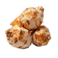 Fresh raw sunchoke tubers displayed on a white background showcasing unique textures and earthy colors for culinary use png