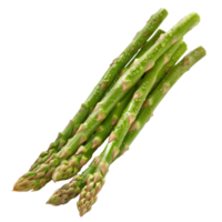 Fresh Green Asparagus Stalks with Water Droplets on White Background for Healthy Cooking and Nutrition Concepts png