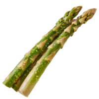 Fresh Green Asparagus Stalks with Water Droplets on White Background for Culinary and Healthy Eating Concepts png