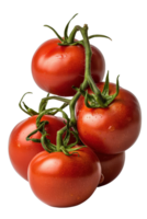Fresh and Juicy Red Tomatoes Stacked Together with Green Stems on a Bright Background for Culinary Use and Food Photography png