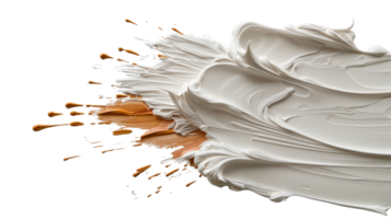 Dynamic Abstract Swirl of Creamy Paint Blending with Golden Swatches on a Black Background for Creative Projects png