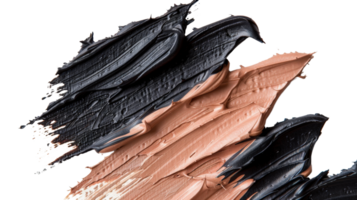 Abstract artistic texture of black and beige paint strokes on canvas with bold and subtle color contrasts png