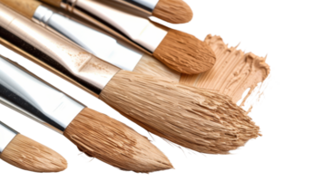 Assorted Art Brushes and Paint Smudge for Creative Projects and Fine Arts Applications png