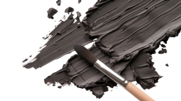 Smooth and Creamy Gray Clay Texture Spread with Brush on Black Background for Creative Applications png