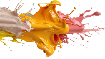 Colorful Paint Splash Against Black Background Capturing Dynamic Energy and Creativity in Abstract Art Composition png