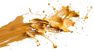 Vibrant Yellow Paint Splash on Black Background Creating Dynamic Artistic Visuals for Creative Projects and Designs png