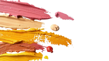 Colorful Array of Paint Strokes on Black Background Highlighting Artistic Creativity and Textural Diversity png