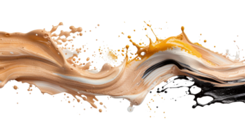Dynamic Flow of Colorful Liquid Paint Splashes Creating Abstract Art in Motion Against a Black Background png
