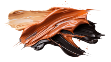 Abstract composition of flowing paint in warm and dark tones on a white background for creative design projects png
