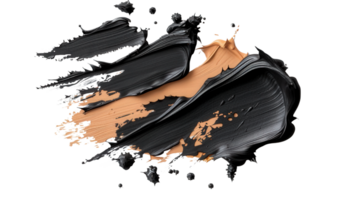 Abstract paint strokes in black and skin tone colors on a transparent background creating a modern artistic texture png
