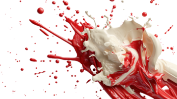 Dynamic Splash of Red and White Liquid with Energetic Movement on a Black Background png