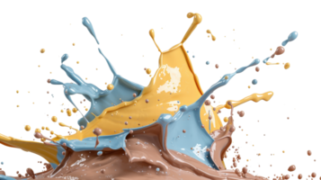 Vibrant Splash of Colorful Paint in Motion Creating Artistic and Dynamic Visual Effects png