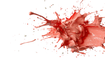 Vibrant Coral Paint Splash Isolated on Black Background with Dynamic Movement and Artistic Flair for Creative Projects png