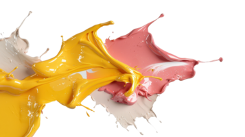 Vibrant Splashes of Colorful Paint Creating Dynamic Abstract Art Composition on Black Background png