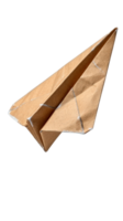 Simple Brown Paper Airplane on White Background with Clean Lines and Unique Craftsmanship for Creative Projects png