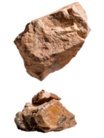 Close-Up View of Natural Rock Textures Featuring Two Distinct Stone Shapes on a White Background for Design Use png