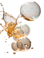 Stunning Close-Up of Bubbles and Liquid Splash Isolated on Black Background for Creative Usage png