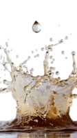 Dynamic Water Splash with Droplets Capturing Fluid Motion and Textures in High Resolution for Art and Design Projects png