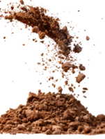 Powdered substance exploding in mid-air with fine particles scattering around in a dynamic, artistic splash display png