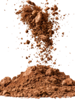 Brown Powder Erupting from a Pile with Flying Dust Particles in an Artistic Display of Motion and Texture png