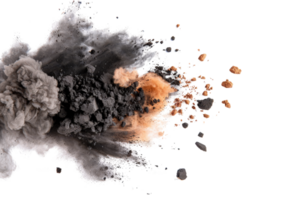 Dramatic Explosion with Clouds of Dust and Debris Creating an Artistic Abstract Background for Visual Impact png