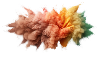 Vivid Abstract Explosion of Colorful Smoke and Dust Particles in a Dynamic Artistic Composition png