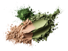 Colorful Cosmetic Powders in Various Shades Spread Artistically on a Isolated Background for Beauty and Makeup Concepts png