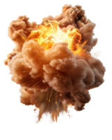 Explosive Smoke and Fire Eruption Creating Dramatic Scene of a Powerful Explosion against a Transparent Background png