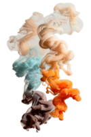 Colorful Swirling Smoke Abstract Artwork with Soft Gradients and Fluid Forms against a Black Background png