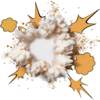 Abstract explosion with soft white cloud burst and colorful graphic elements on a vibrant background png