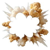 Dynamic Explosion with Smoke and Dust Emitting from a Central Point, Isolated on Transparent Background png
