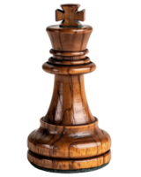 Wooden chess king piece with intricate design, handcrafted craftsmanship showcasing fine detailing and rich color tones png