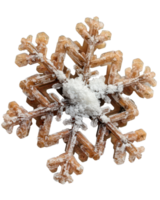 Intricate Frosted Snowflake Design on a Clear Background with Delicate Ice Crystals and a Touch of Snowy Texture png