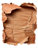 Torn and Crumpled Cardboard Texture with Natural Brown Color and Organic Layered Appearance for Background Use png