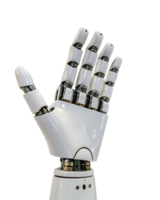 Close up of a robotic hand, artificial intelligence concept. png