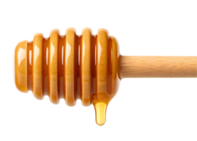Honey dripping from a wooden honey dipper png