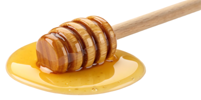 Honey dipper in a pool of golden honey png
