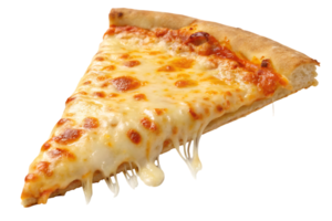 A slice of delicious cheese pizza with melted cheese. png